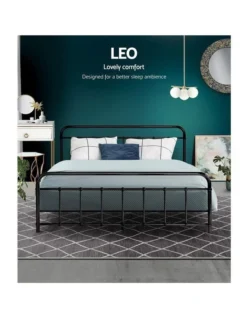 Leo Metal Bed Frame Queen Size Black -Home Bedding Shop 888189130 4 720x928