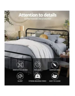 Leo Metal Bed Frame Queen Size Black -Home Bedding Shop 888189130 5 720x928