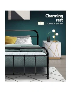 Leo Metal Bed Frame Queen Size Black -Home Bedding Shop 888189130 6 720x928