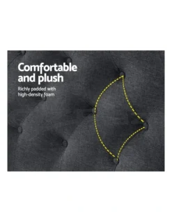 Cappi Fabric Bed Head Queen Size Charcoal -Home Bedding Shop 888618700 5 720x928