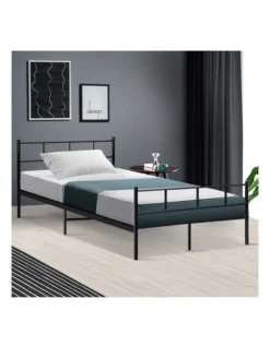 Sol Metal Bed Frame King Single Black -Home Bedding Shop 888628960 3 720x928