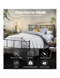 Sol Metal Bed Frame King Single Black -Home Bedding Shop 888628960 5 720x928