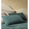 250TC Stonewashed Cotton Sheet Set In Dusky Green -Home Bedding Shop 889066000 889065460 1 720x928
