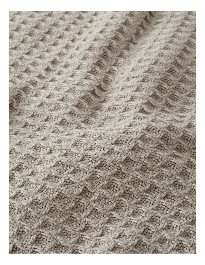 Cotton Waffle Blanket In Dust 4 Cotton Waffle Blanket In Dust - Image 2