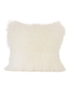 New Zealand Sheepskin Cushion Cover In Ivory