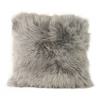 New Zealand Sheepskin Cushion Cover In Grey