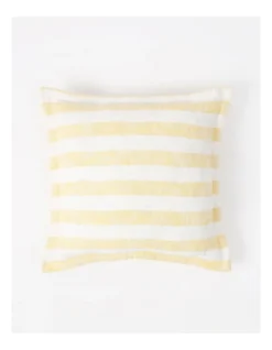 Gower Striped Cotton Cushion 50x50cm In Golden Haze