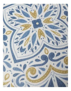 Heritage Korella Roman Medallion Print Chenille Cushion 50x50cm In Blue -Home Bedding Shop 915040810 3 720x928