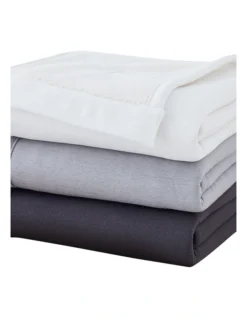 Calvin Klein Sherpa Rib Sweatshirt Throw In White Grey -Home Bedding Shop 919027810 919026550 3 1 720x928