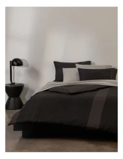 Calvin Klein Oversized Paintstroke Quilt Cover Set In Charcoal