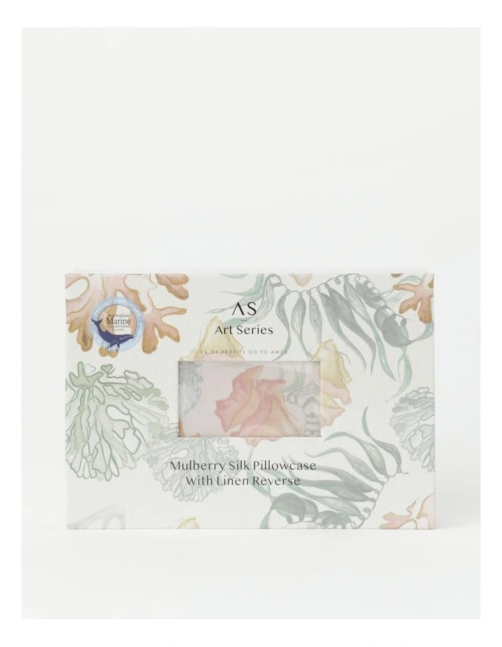 AMCS X Art Series Sunshine Coast Silk Fronted Pillowcase Pack In Assorted 3 AMCS X Art Series Sunshine Coast Silk Fronted Pillowcase Pack In Assorted
