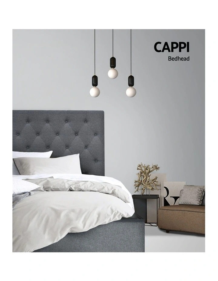 Cappi Fabric Headboard King Single In Grey 7 Cappi Fabric Headboard King Single In Grey - Image 5