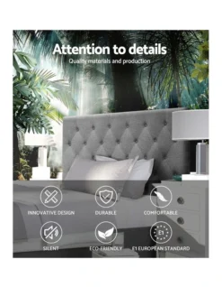 Cappi Fabric Headboard King Single In Grey 14 Cappi Fabric Headboard King Single In Grey -Home Bedding Shop 925145920 6 720x928