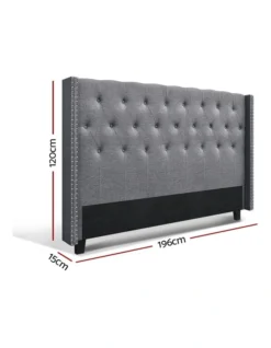 Luca Fabric Headboard King In Grey -Home Bedding Shop 925146100 3 720x928