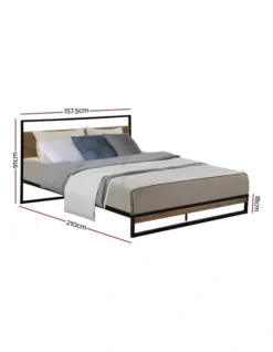 Dane Metal Bed Frame Queen In Black -Home Bedding Shop 925233130 2 720x928