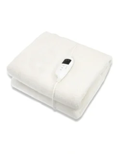 Heated Electric Blanket Single In White