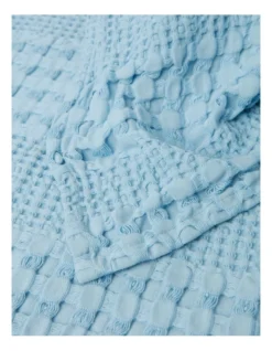 Cotton Waffle Blanket In Blue -Home Bedding Shop 934134850 934135390 3 720x928