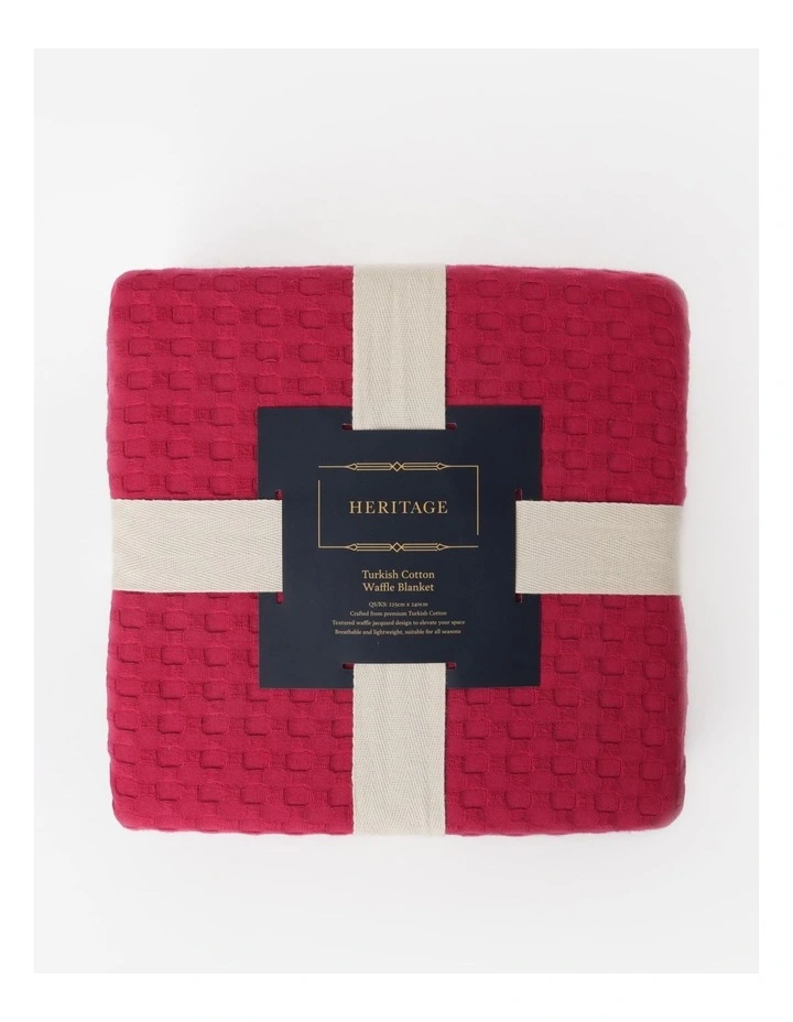 Heritage Turkish Cotton Waffle Blanket In Rust 3 Heritage Turkish Cotton Waffle Blanket In Rust