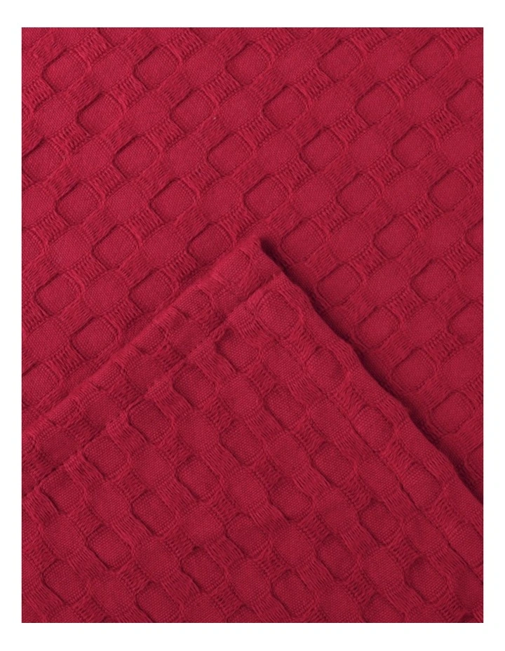 Heritage Turkish Cotton Waffle Blanket In Rust 5 Heritage Turkish Cotton Waffle Blanket In Rust - Image 3