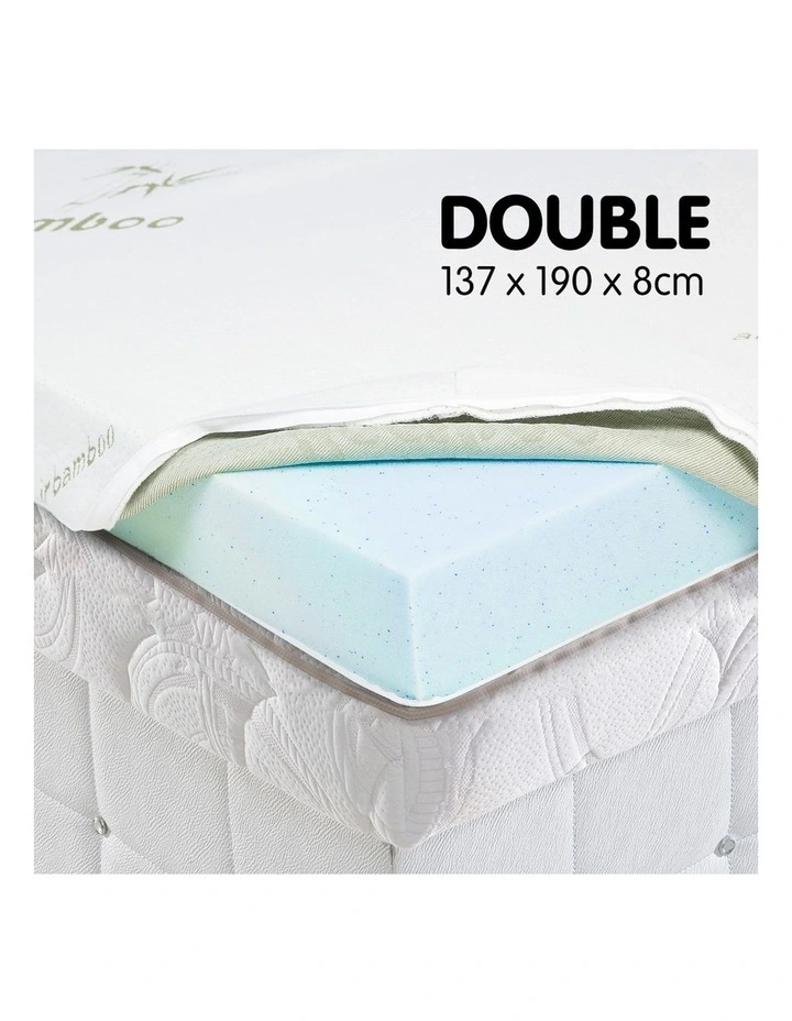 Cool Gel Memory Foam 8cm Mattress Topper Bamboo Fabric Cover Ecologic Queen King 5 Cool Gel Memory Foam 8cm Mattress Topper Bamboo Fabric Cover Ecologic Queen King - Image 3