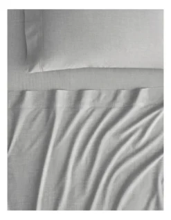 Reilly Fitted Sheet In Soft Grey -Home Bedding Shop 949491910 2 720x928