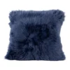 New Zealand Sheepskin Cushion Cover In Navy