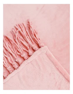 Heritage Chenille Fringe Blanket In Rose -Home Bedding Shop 951752260 951751270 3 720x928