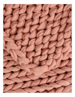Chunky Knit Throw 130x180cm In Pink 6 Chunky Knit Throw 130x180cm In Pink -Home Bedding Shop 957464740 2 720x928