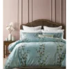 Heritage Ivy Embroidered Quilt Cover Set In Teal