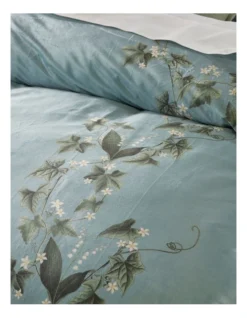 Heritage Ivy Embroidered Quilt Cover Set In Teal -Home Bedding Shop 957992230 3 720x928