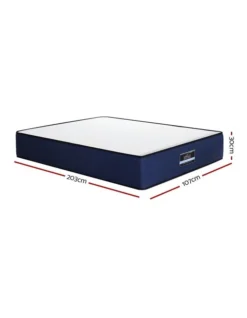 Naimah King Single Mattress Tight Top Pocket Spring 30cm In White/Blue -Home Bedding Shop 965871190 3 720x928