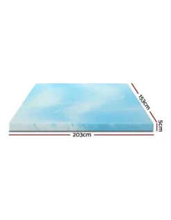 Queen Memory Foam Topper 5cm In Blue -Home Bedding Shop 965872810 3 720x928