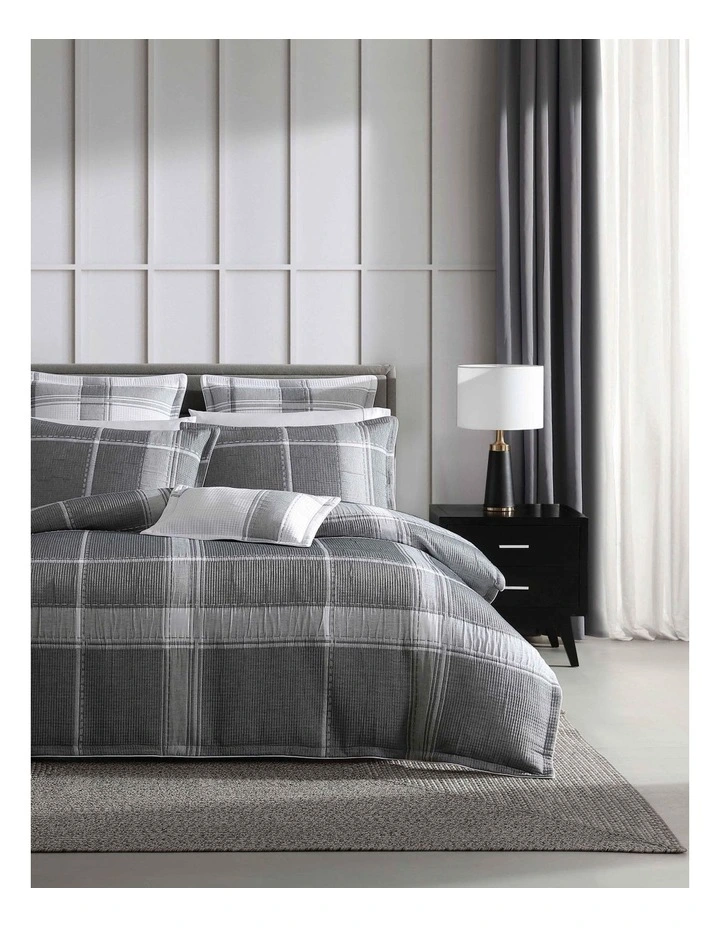 Cannon Charcoal Quilt Cover Set In Charcoal 3 Cannon Charcoal Quilt Cover Set In Charcoal