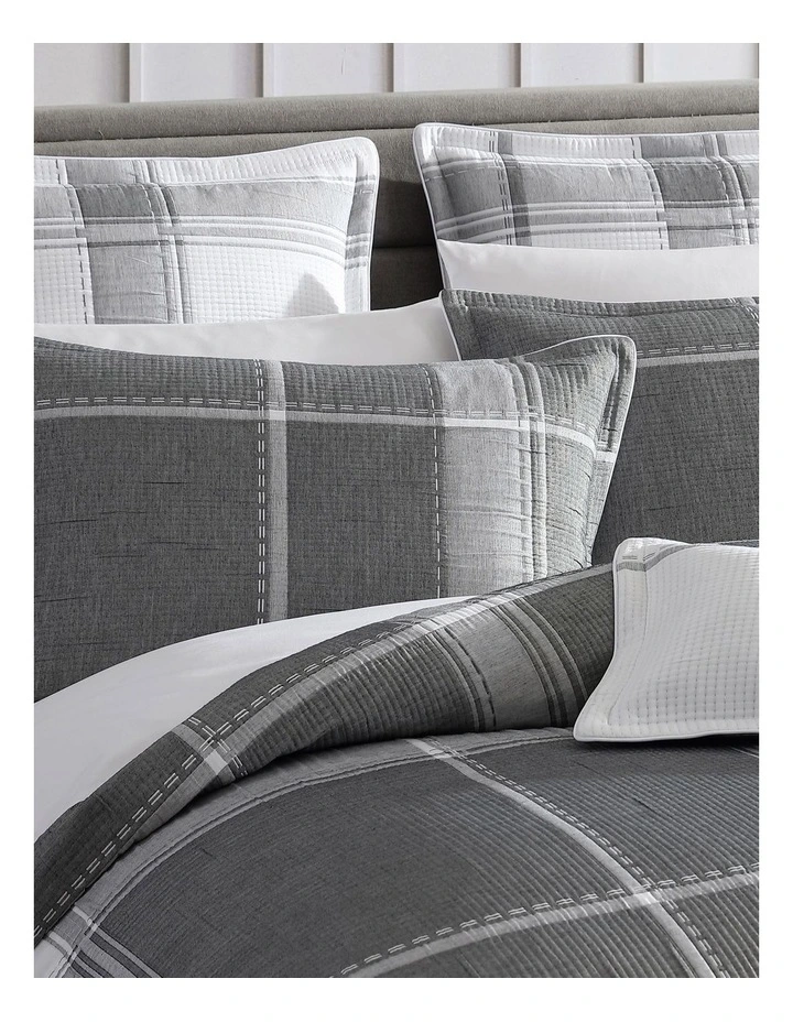 Cannon Charcoal Quilt Cover Set In Charcoal 5 Cannon Charcoal Quilt Cover Set In Charcoal - Image 3