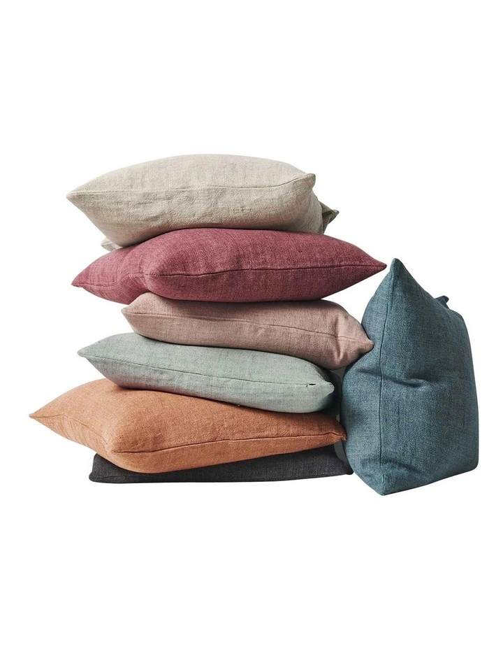 Heavy Linen Cushion In Green 5 Heavy Linen Cushion In Green - Image 3