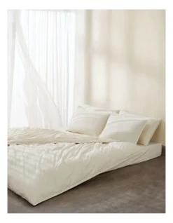 Calvin Klein CK Naturals Tencel Cotton Quilt Cover Set In Natural Undyed