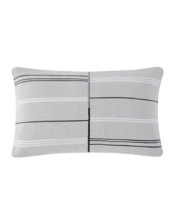 Calvin Klein Embroidered Stripe Cushion In Snow