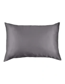 Pure Silk Pillowcase 100% Mulberry Silk Hypoallergenic In Charcoal