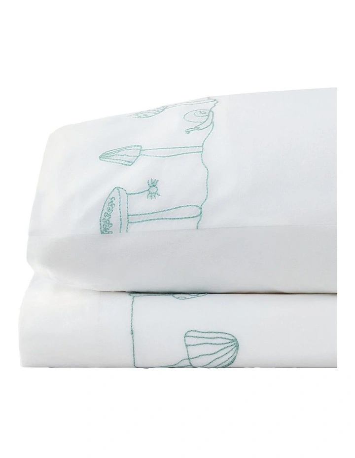 Kids Mushroom Garden Embroidered Flat Sheet Set In White 4 Kids Mushroom Garden Embroidered Flat Sheet Set In White - Image 2