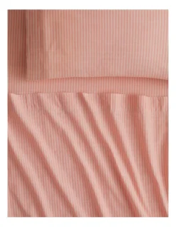 Reilly Stripe Pillowcase Pair In Papaya -Home Bedding Shop 989004700 3 720x928