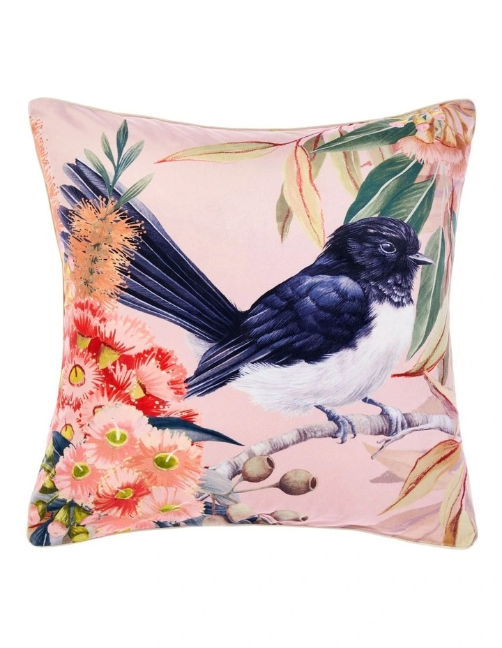 Linen House Willie Wagtail Cushion In Pink 3 Linen House Willie Wagtail Cushion In Pink