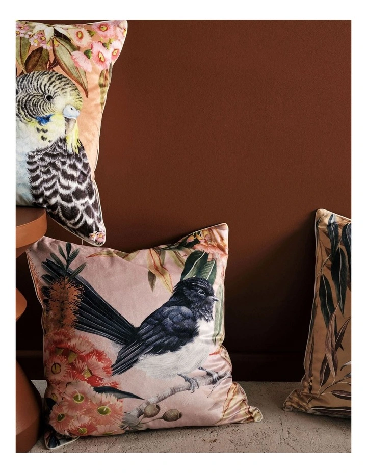 Linen House Willie Wagtail Cushion In Pink 4 Linen House Willie Wagtail Cushion In Pink - Image 2