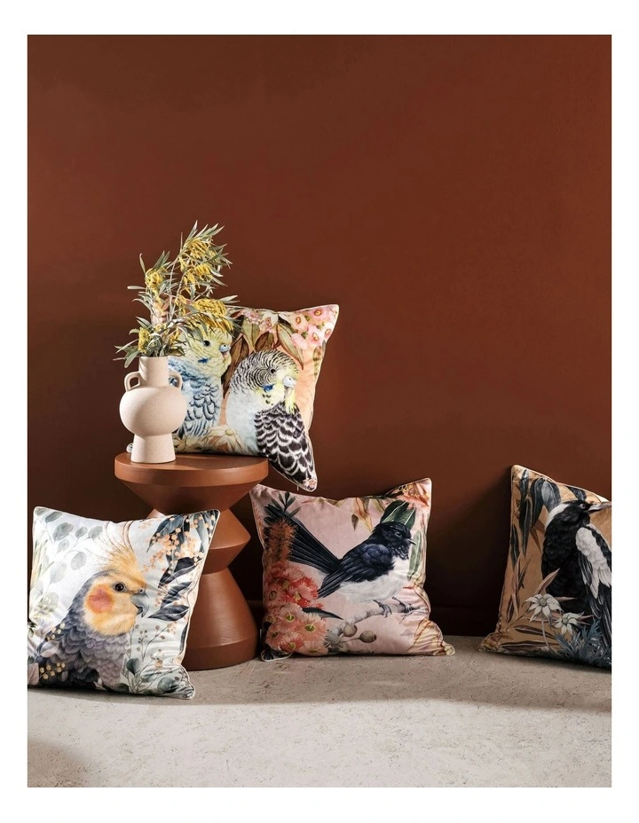 Linen House Willie Wagtail Cushion In Pink 5 Linen House Willie Wagtail Cushion In Pink - Image 3