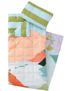 Adventure Travel Blanket Pillowcase In Turquoise
